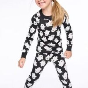 Hanna Andersson Black and White Halloween Ghost Pajama Set 150 cm /12